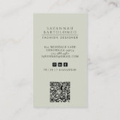 Moderne Sage Professionele Bedrijfsfoto Visitekaartje (Achterkant)