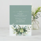 Moderne Sage Rehearsal & Diner Kaart (Staand voorkant)