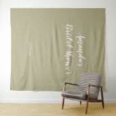 Moderne Sage Script Bruiloft Backdrop Wandkleed (In Situ (horizontaal))