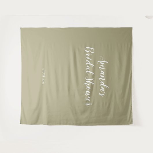 Moderne Sage Script Bruiloft Backdrop Wandkleed (Voorkant (horizontaal))