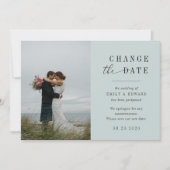 Moderne Sage-uitnodiging voor het uitstellen van e Save The Date (Voorkant)