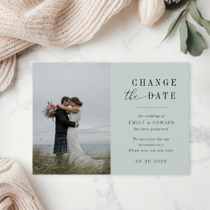 Moderne Sage-uitnodiging voor het uitstellen van e Save The Date