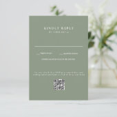 Moderne Sage Wedding QR-code RSVP (Staand voorkant)