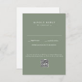 Moderne Sage Wedding QR-code RSVP (Voorkant / Achterkant)