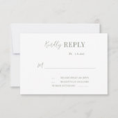 Moderne Sage & White Wedding RSVP Kaartje (Voorkant)