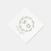 Moderne Sage Wreath Wedding Servet (Hoek)