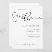 Moderne Sage zwart en wit Eenvoudige bruiloft Uitn Kaart (Voorkant / Achterkant)