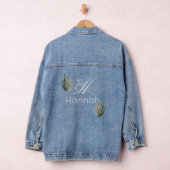 Moderne Saguaro Cactus Bruiloft Bruidsmeisje Naam Denim Jacket (Hangar)