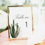 Moderne Saguaro Cactus Bruiloft Kaart<br><div class="desc">Dit tabelnummer is voorzien van weelderige waterverf cactus en een elegant script lettertype. Dit is de perfecte uitnodiging voor uw bohemien-,  zomer- of tuinbruiloft.</div>