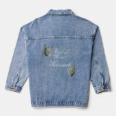 Moderne Saguaro Cactus Bruiloft Maid van eer Denim Jacket (Achterkant)