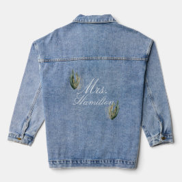 Moderne Saguaro Cactus Bruiloft Mrs bruid Denim Jacket