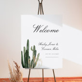 Moderne Saguaro Cactus Woestijn Bruiloft Welkomstb Poster