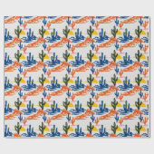 Moderne Saguaro-woestijnlandschap Wilde Westen Cadeaupapier (Vlak)