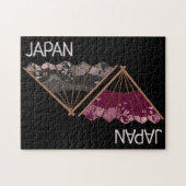 Moderne Sakura Fan Hand geïllustreerd Japan Legpuzzel (Horizontaal)