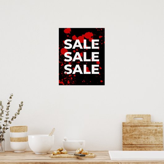 Moderne Sale Sign, Zwart en Rood Boutique Sale Poster (Keuken)