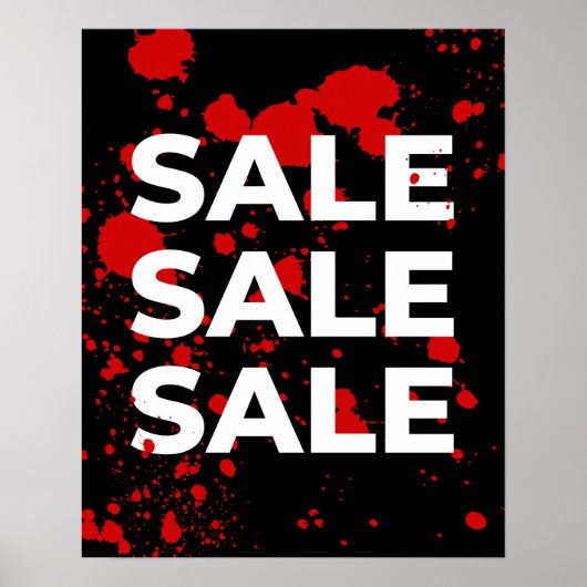 Moderne Sale Sign, Zwart en Rood Boutique Sale Poster (Voorkant)
