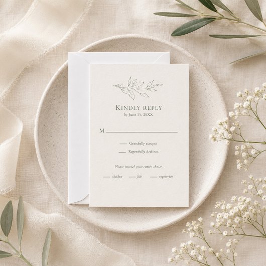 Moderne Salie Botanische RSVP Kaart
