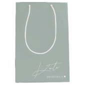 Moderne Salie Bruidsmeisje Aanbod Gift Zak Medium Cadeauzakje (Voorkant)