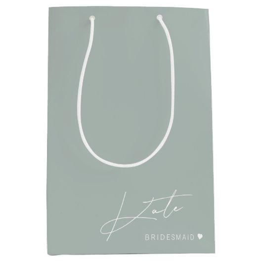 Moderne Salie Bruidsmeisje Aanbod Gift Zak Medium Cadeauzakje (Voorkant)