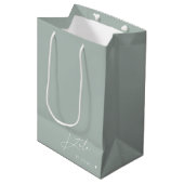 Moderne Salie Bruidsmeisje Voorstel Gift Tas Medium Cadeauzakje (Voorkant Gekanteld)
