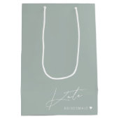 Moderne Salie Bruidsmeisje Voorstel Gift Tas Medium Cadeauzakje (Achterkant)