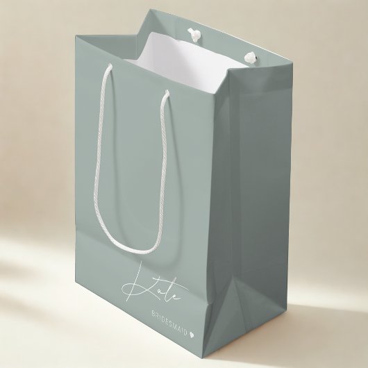 Moderne Salie Bruidsmeisje Voorstel Gift Tas Medium Cadeauzakje