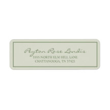 Moderne Salie Elegant Groen Schrift