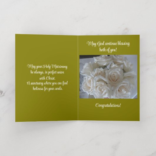 Moderne salie en bloemenbruiloft folie wenskaart (Binnenlaag)