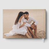 Moderne salie en gouden folie script foto bruiloft gastenboek (Achterkant)