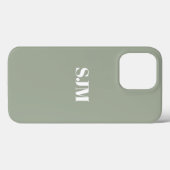 Moderne salie groen Aangepaste monogram naam Case-Mate iPhone Case (Achterkant (horizontaal))