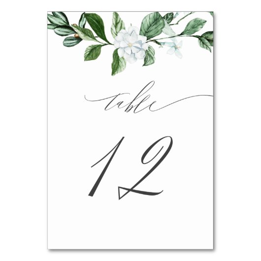 Moderne Salie groen wit bloemen nr. 12 bruiloft Kaart (Voorkant)