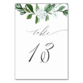 Moderne Salie Groen Wit Bloemen Nr 13 Bruiloft Kaart (Voorkant)