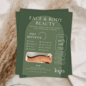 Moderne Salie Groene Boho Schoonheidsspa Salon Mar Flyer