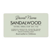 Moderne salie groene cosmetica zeep ingrediënten l etiket (Voorkant)