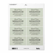 Moderne salie groene cosmetica zeep ingrediënten l etiket (Full Sheet)