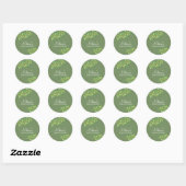 Moderne salie groene olijftak cupcake topper ronde sticker (Vel)