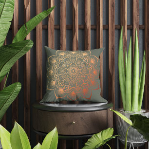 Moderne Salie Groene Peach Mandala Kussen
