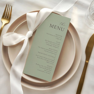 Moderne Salie Jade Pruim Elegant Trouwmenu Menu