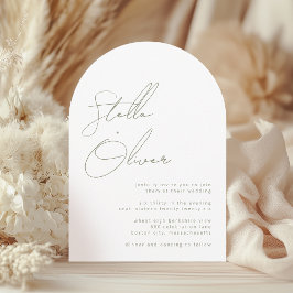 Moderne salie kalligrafie namen met details bruilo kaart