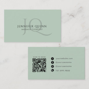Moderne Salie Massage Therapeut QR Code Visitekaartje