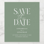 Moderne saliegroen elegante minimale script bruilo wijn etiket (Enkel label)