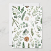 Moderne saliegroen elegante waterkleur botanische save the date (Achterkant)
