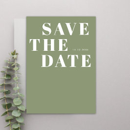 Moderne Saliegroen Krachtige Minimalistische Eenvo Save The Date