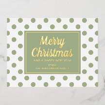 Moderne saliegroen polka stippen Kerstmis goud