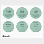 Moderne Saliegroen Rustiek Ronde Sticker (Vel)