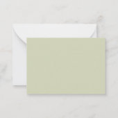 Moderne Saliegroen Witte Script Monogram Notitiekaartje (Achterkant)