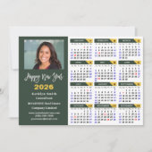 Moderne saliegroene 2026 Agenda Zakelijke foto Feestdagenkaart (Voorkant)