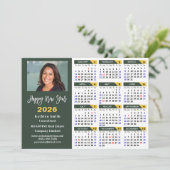 Moderne saliegroene 2026 Agenda Zakelijke foto Feestdagenkaart (Staand voorkant)