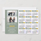 Moderne saliegroene 2026 kalender zakelijke minima feestdagenkaart (Voorkant)