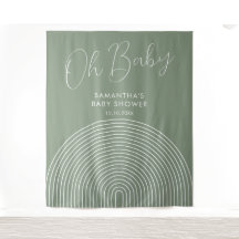 Moderne saliegroene babyshower achtergrond